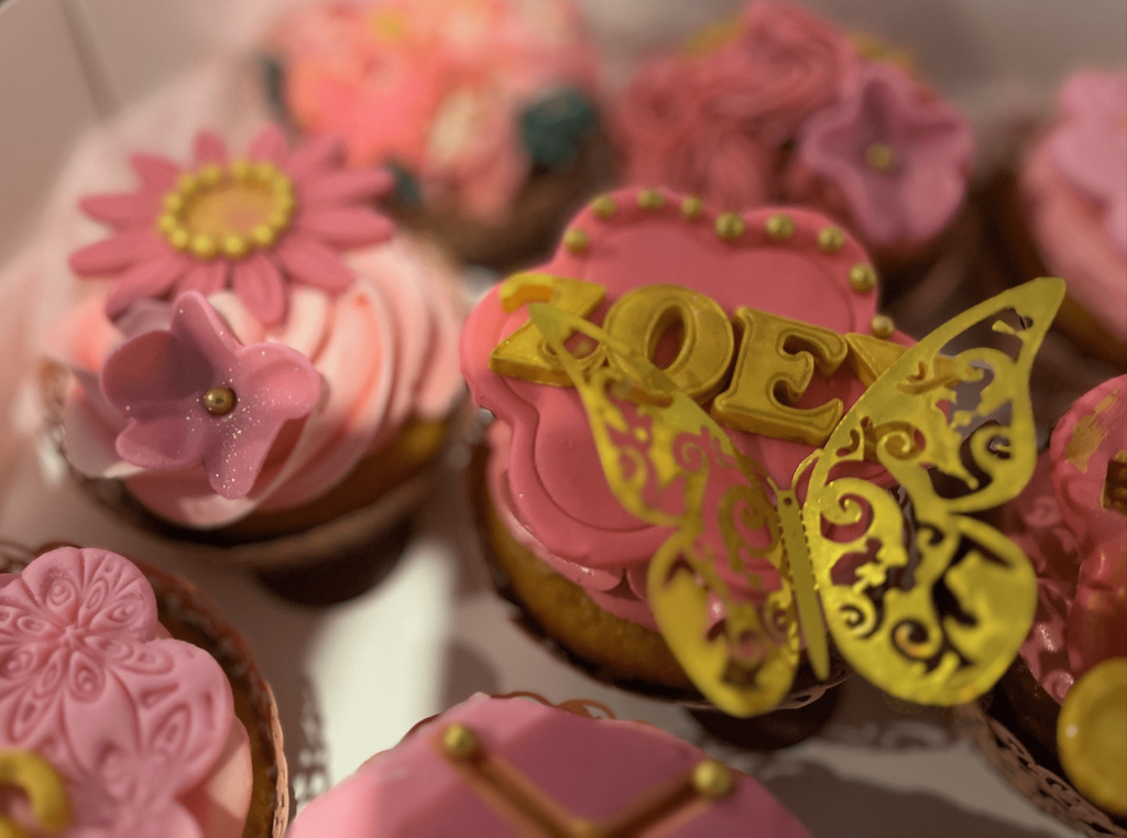 Pink & Gold Bday Cupcakes